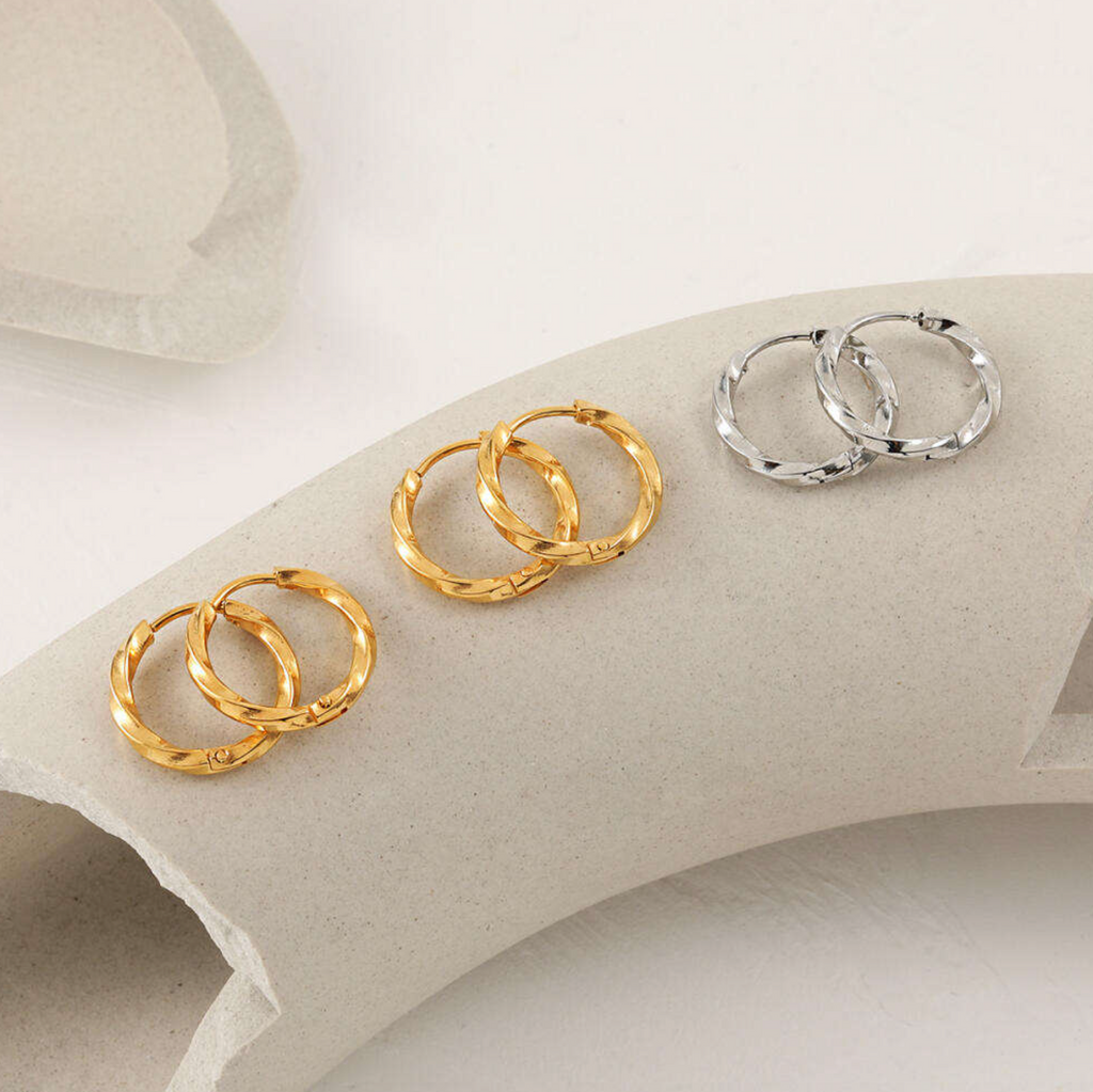 Twisted Spiral Hoop Earrings for Women